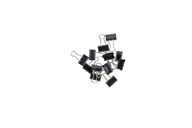 Papierklem MAUL 213 foldback 16mm capaciteit 5mm zwart 12 stuks