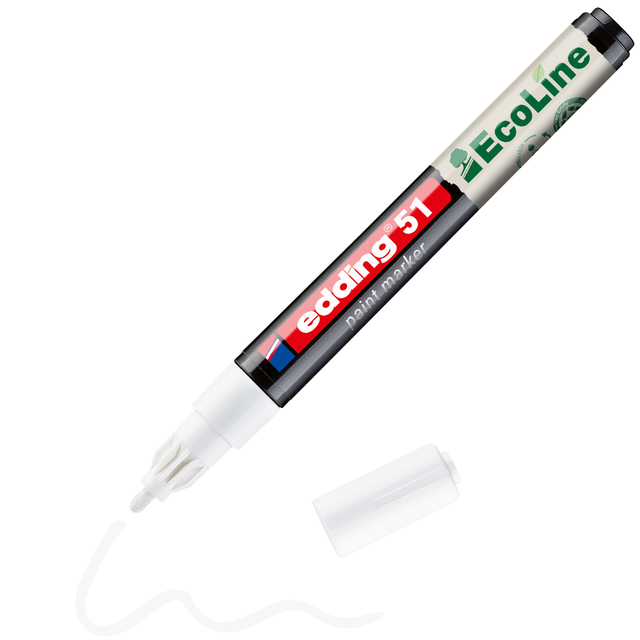 Paintmarker edding 51 EcoLine op waterbasis 1-2mm wit