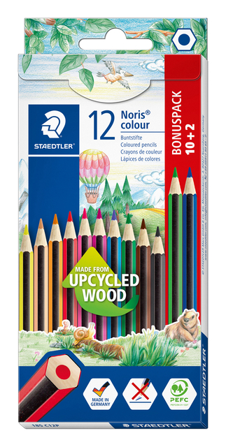 Kleurpotlood Noris 185 set à 10+2 kleuren grati
