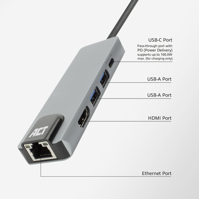 Dockingstation ACT USB-C 4K for 1 HDMI monitor