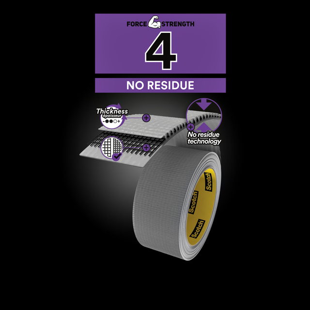 Duct tape Scotch Extremium no residue 18.2mx48mm grey