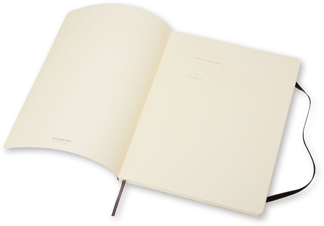 Notitieboek Moleskine XL 190x250mm blanco soft cover zwart