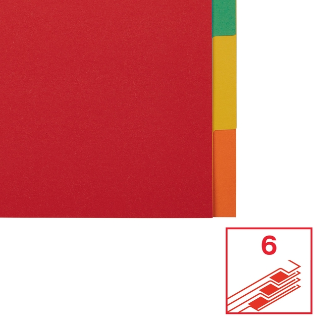 Divider Esselte Economy A4 6 tabs 11-rings cardboard multicolor