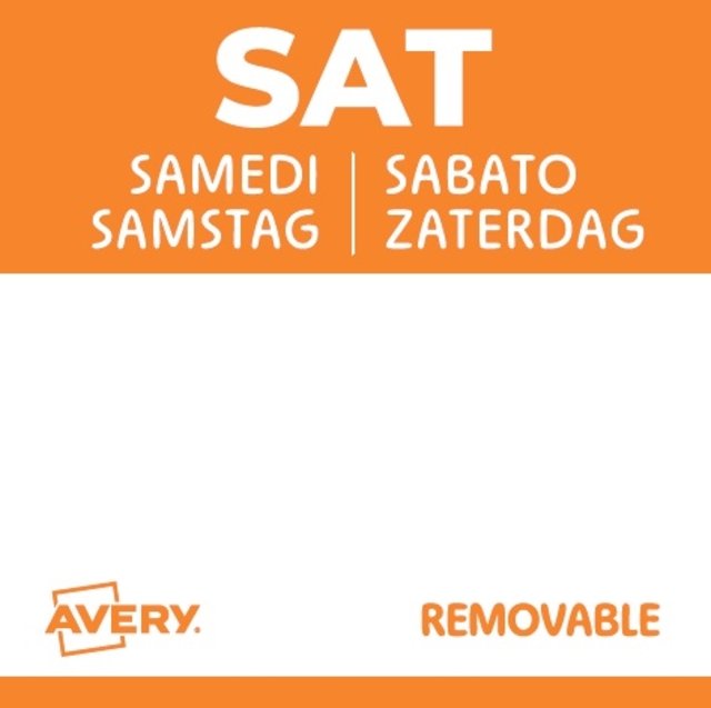 Etiket Avery HACCP zaterdag-oranje 25x25mm 1000 stuks