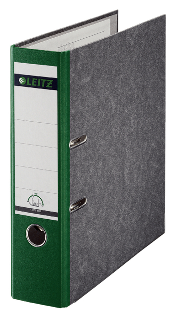 Lever Arch File Leitz  Classic Marbled 80mm, CO2 neutral, 100% recycled card green