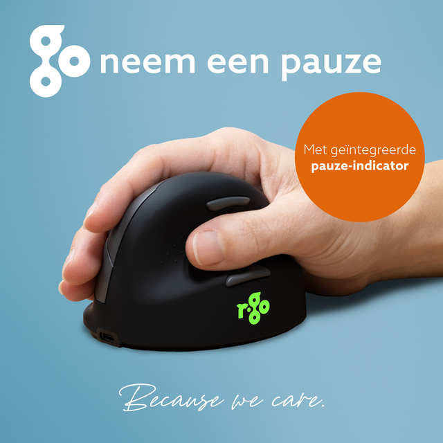 R-Go HE Mouse, Ergonomic mouse, Medium (165-195mm), Right Handed, wireless