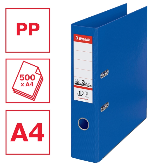 Lever arch file Esselte Vivida No.1 multipack 75mm A4 5 pieces blue