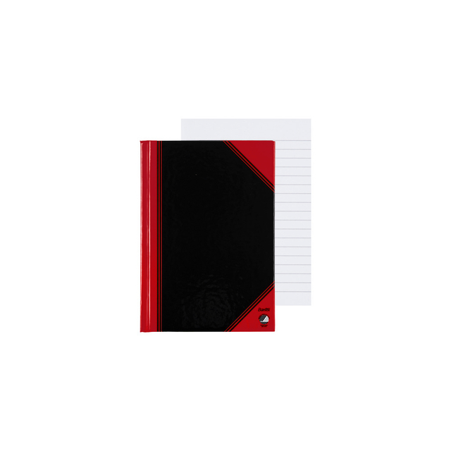 Landré A6 china hard cover exercise book, ruled, 192 pages, black/re
