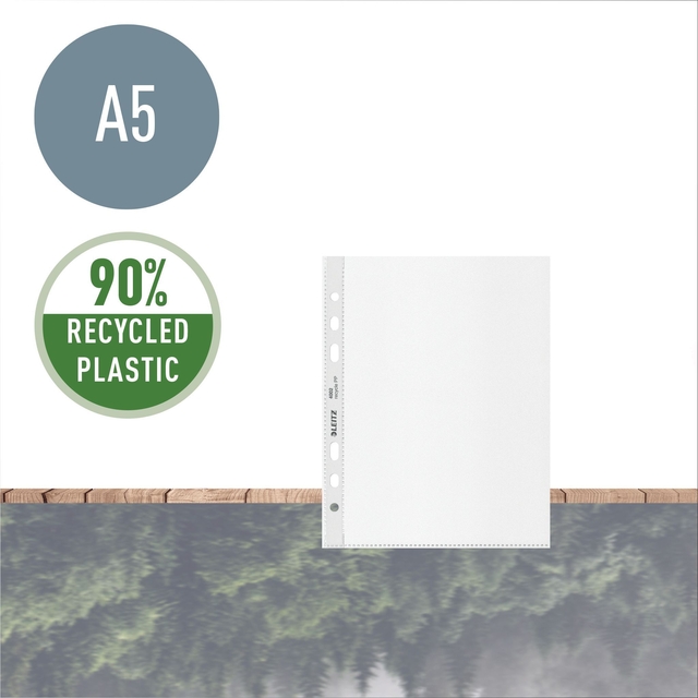 Showtas Leitz Recycle 100µ 6-gaats PP A5 transparant 25 stuk