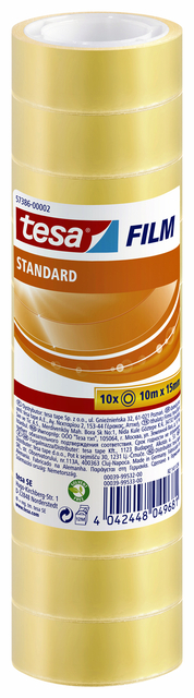 tesafilm Standard transparent tape, self-adhesive, 10 x 10m:15mm
