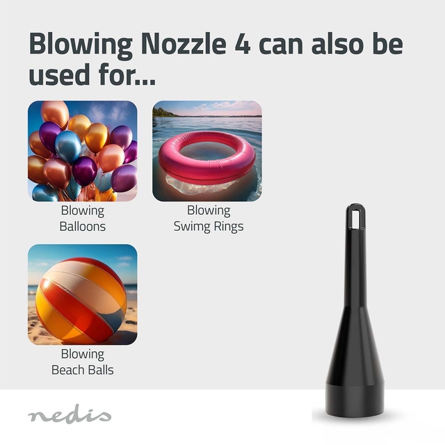 Handstofzuiger / luchtblazer Nedis 90W oplaadbaar zwart