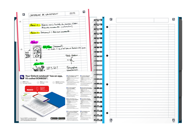 Collegeblok Oxford Office Essentials Europeanbook A4+ 4-gaats 120 pagina's assorti