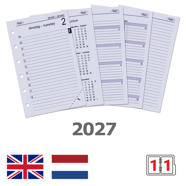Agendavulling 2027 Kalpa Pocket 1dag/1pagina