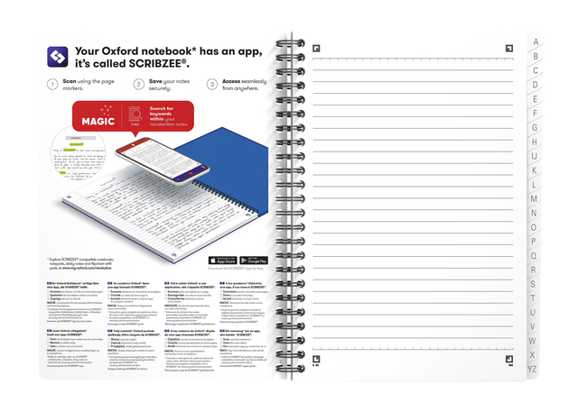 OXFORD Office Urban Mix A5 A-Z Polypropylene Twin-wire Index Book Narrow Ruled 180 Pages Assorted Colours SCRIBZEE® Compatibl