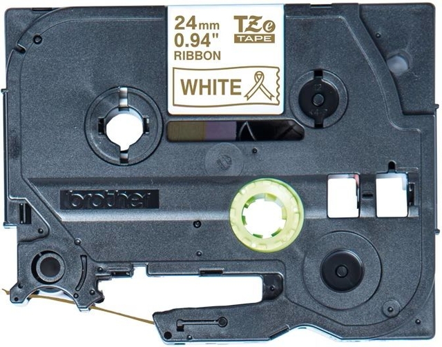 Labeltape Brother P-touch TZe-R254 24mm goud op wit