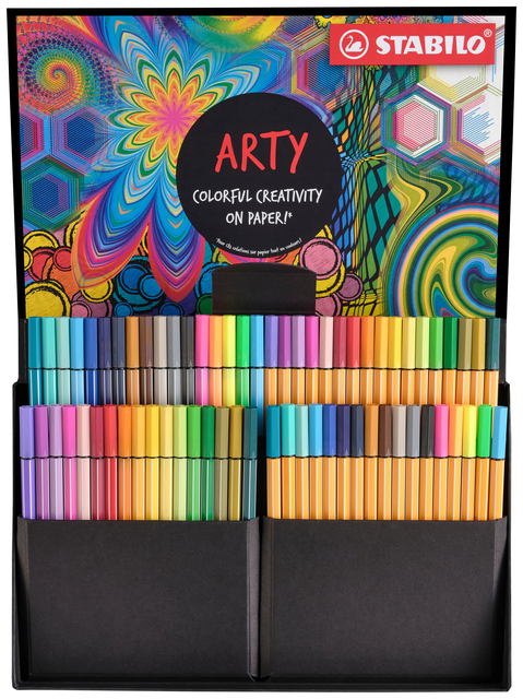 Fineliner STABILO point 88 & Pen 68  Arty creative assorti luxe box à 68 stuks