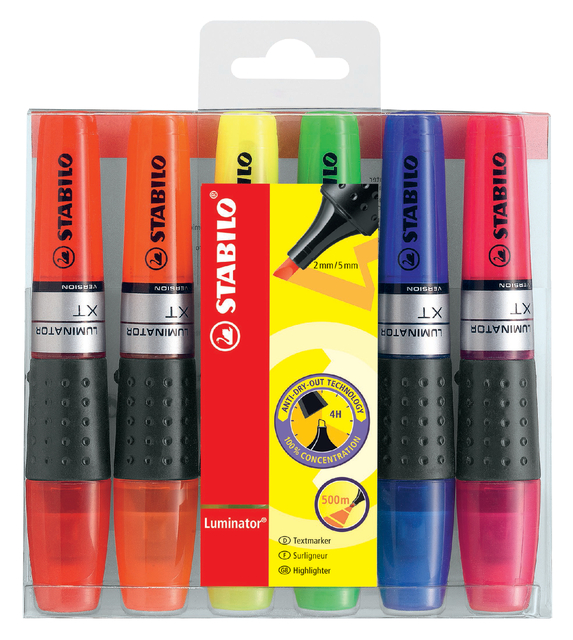 Markeerstift STABILO Luminator XT 71/6 assorti etui à 6 stuk