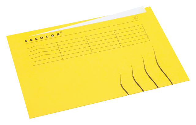 Folding folder Secolor with tab border A4 100% recycled cardboard 250 gr Yellow