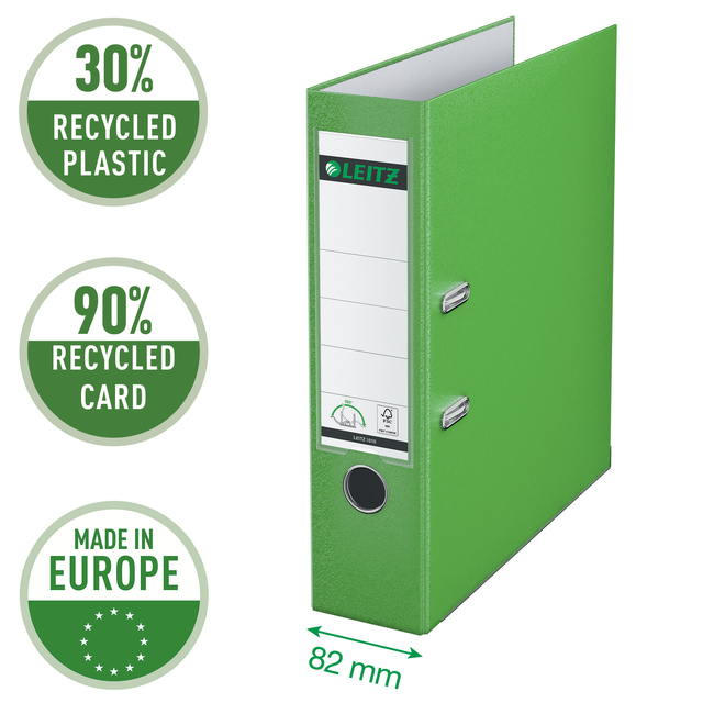 Lever Arch File Leitz  80mm PP A4 light green