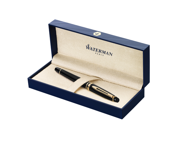 Rollerpen Waterman Expert black lacquer GT fijn