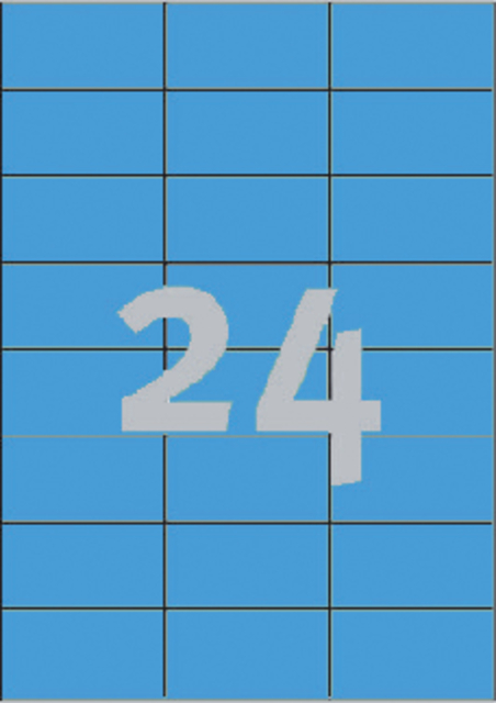Etiket Avery 3449 70x37mm blauw 2400 stuks
