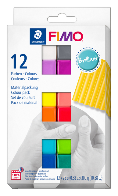 Klei Fimo soft colour pak à 12 briljante kleure