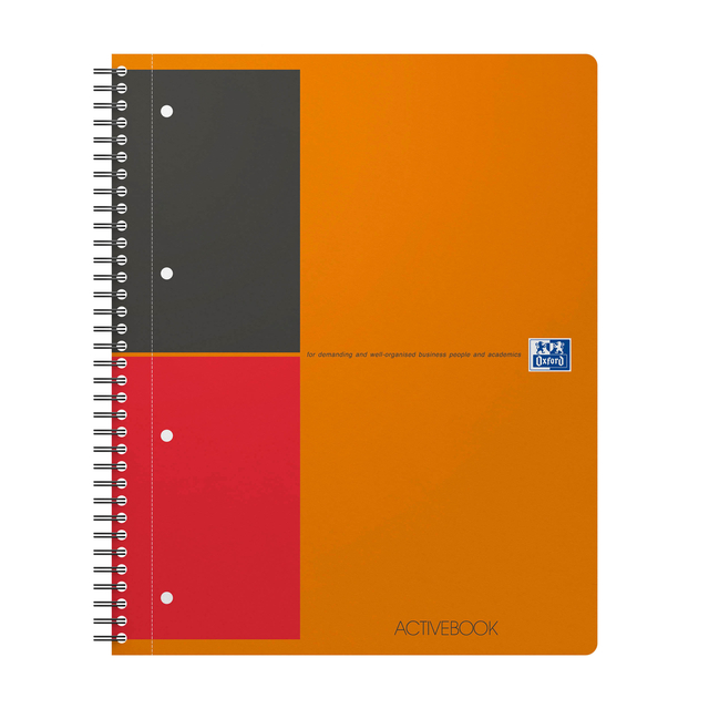 OXFORD International A4+ Polypropylene Twin-wire Activebook Narrow Ruled 160 Pages Orange SCRIBZEE® Compatibl