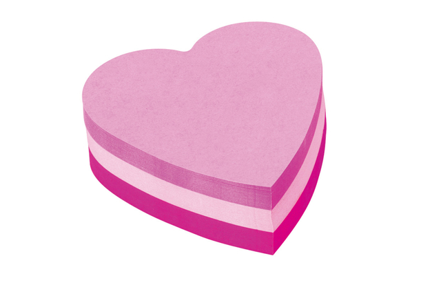 Post-it Notes Heart Rbow 2007H Pk1