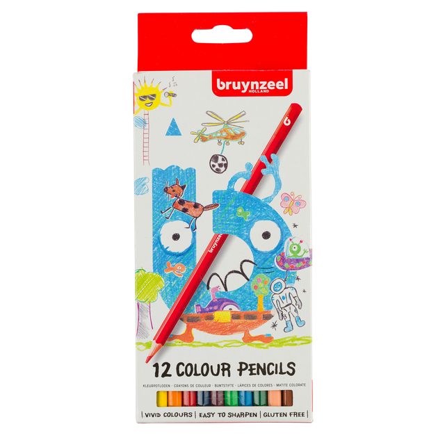 Kleurpotlood Bruynzeel Kids blister à 12 stuks assort