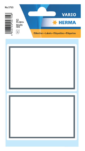 Book labels 82x55mm grey frame 6 sh.