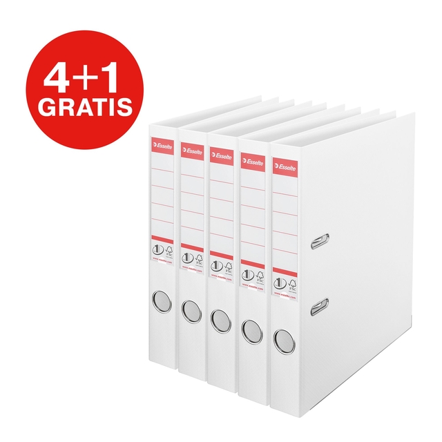 Lever arch file Esselte No 1 Power PP 50mm white 5 pcs