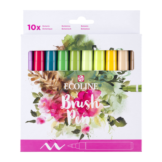 Brushpen Talens Ecoline set á 10 stuks botanisc
