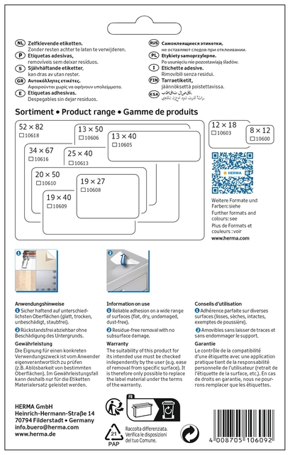 Adhesive labels white Movables 19x40 640 St.