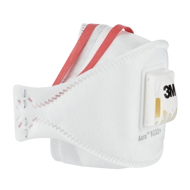 Stofmasker 3M Aura Comfort Cool Flow 9332 FFP3 met ventiel 5 stuks
