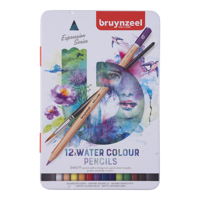 Aquarelpotlood Bruynzeel Expression blik à 12 kleuren