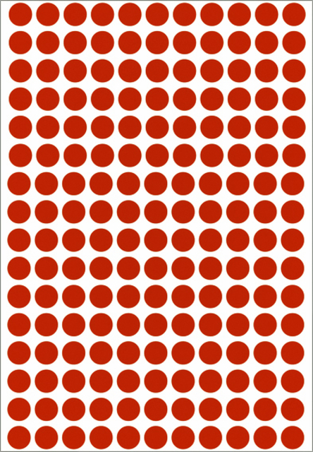Multi-purpose labels / colour dots, Ø 8 mm, round, red, permanent adhesion, fo