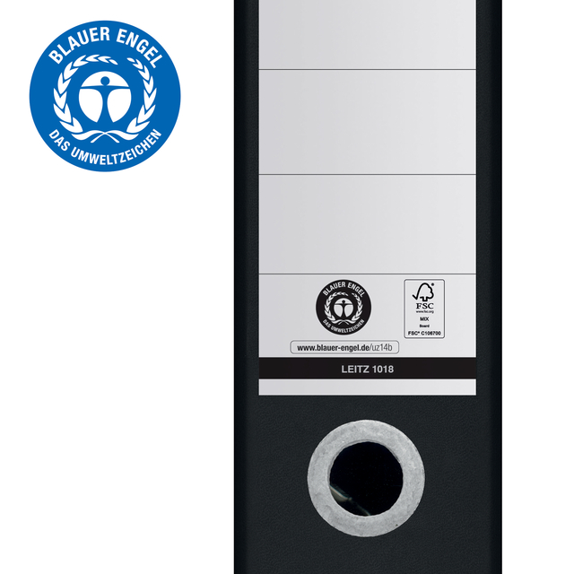 Lever Arch File Leitz  80mm Recycle, CO2 neutral black