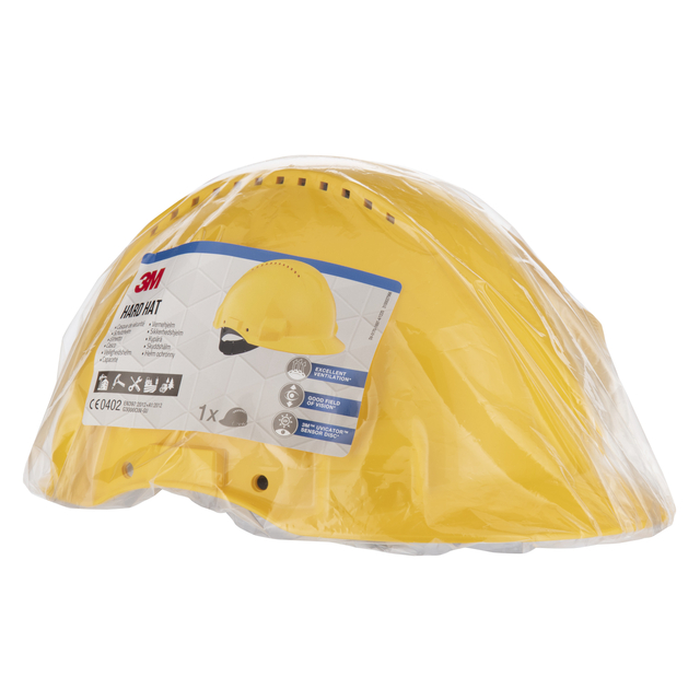 Safety helmet 3M 53-62cm Uvicator and pin adjustment yellow