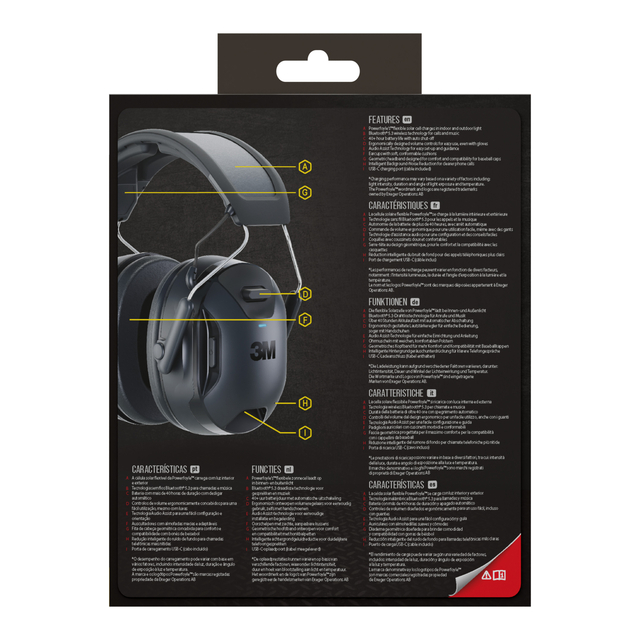 Oorkap 3M WorkTunes Connect en Solar Bluetooth 33dB zwart
