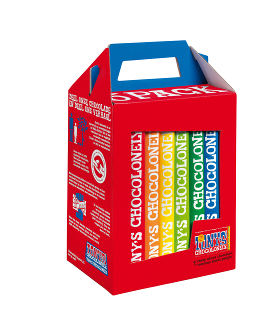 Chocolade Tony's Chocolonely Rainbowpack Classic 6 repen à 180g