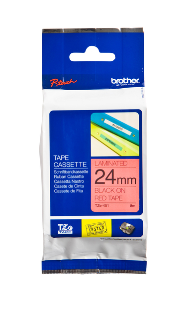 Brother 24mm Gls Tz BlkOnRed Tpe TZE451
