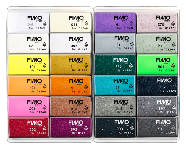 Klei Fimo  effect colour pak à 24 kleure