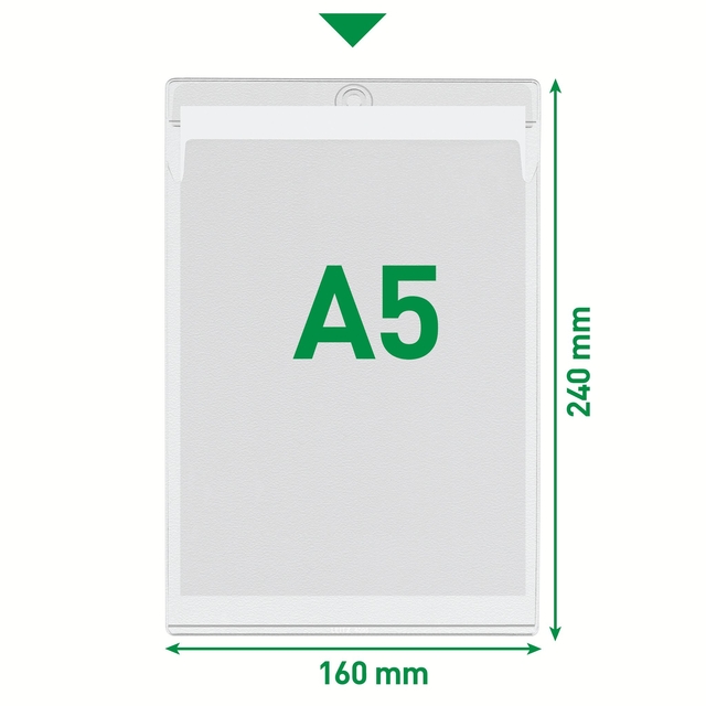 Insteekmap U-model Leitz Premium met ophangoog 0.20mm PVC A5 transparant 50 stuks