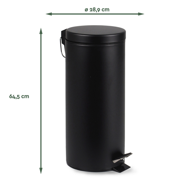 Pedaalemmer BRASQ 30 liter zwart