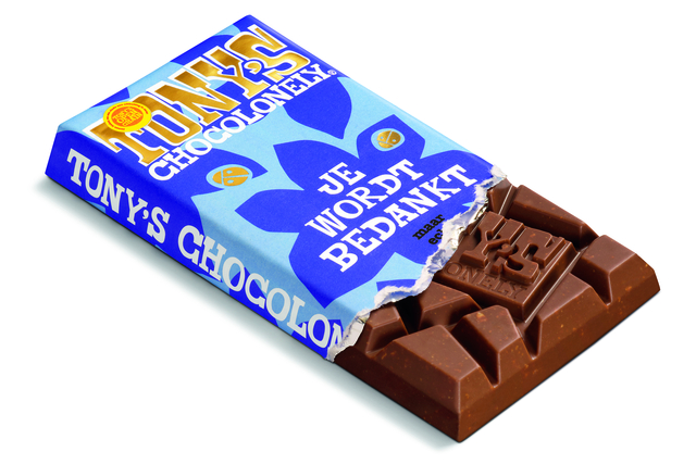 Chocolade Tony's Chocolonely je wordt bedankt reep 180gr