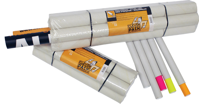 Verzendkoker CleverPack A3 330x29.5mm met doppen wit pak à 5 stuks