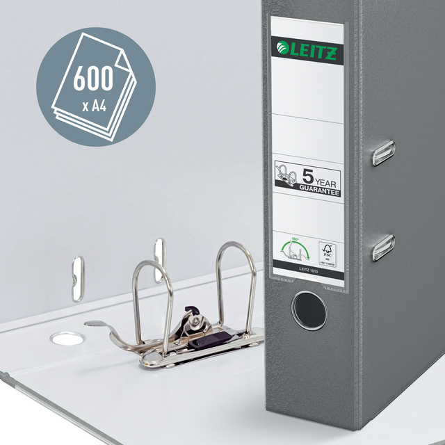 Lever arch file Leitz  80mm PP A4 gray