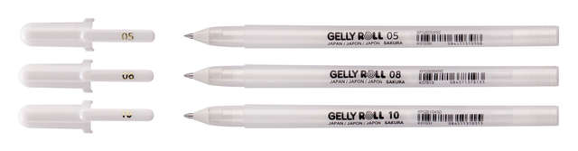 Gelpen Sakura Gelly Roll zuiver wit set 3 maten