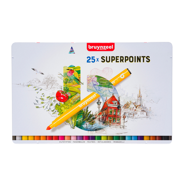 Viltstift Bruynzeel Expression super points blik à 25 stuks assort