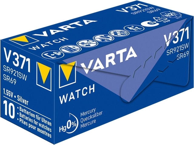 Batterij VARTA knoopcel 1x V371/SR69 zilver